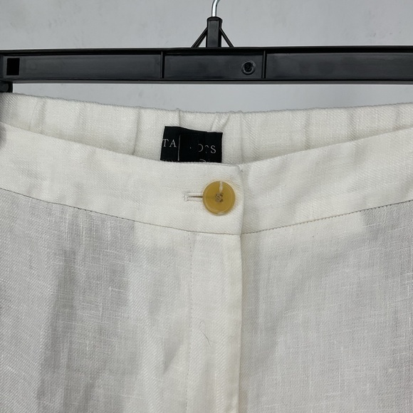 Talbots Women's White Linen Blend Straight  Leg Pants Size 6 - Picture 3 of 3